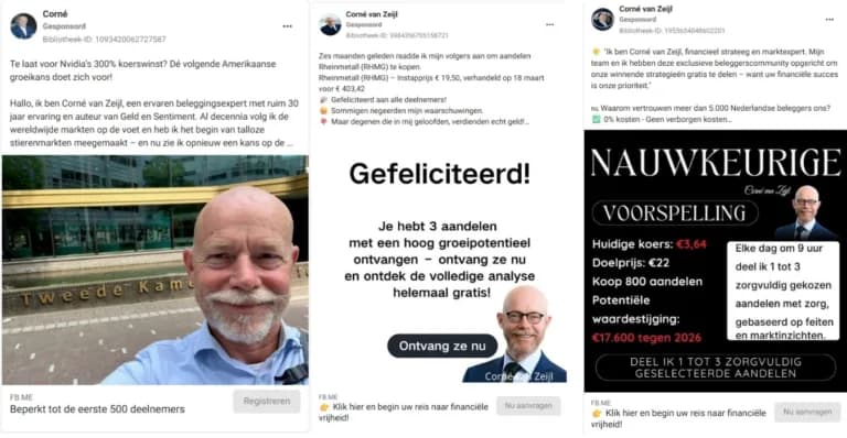 Beleggingsscams op social media; Corné van Zeijl