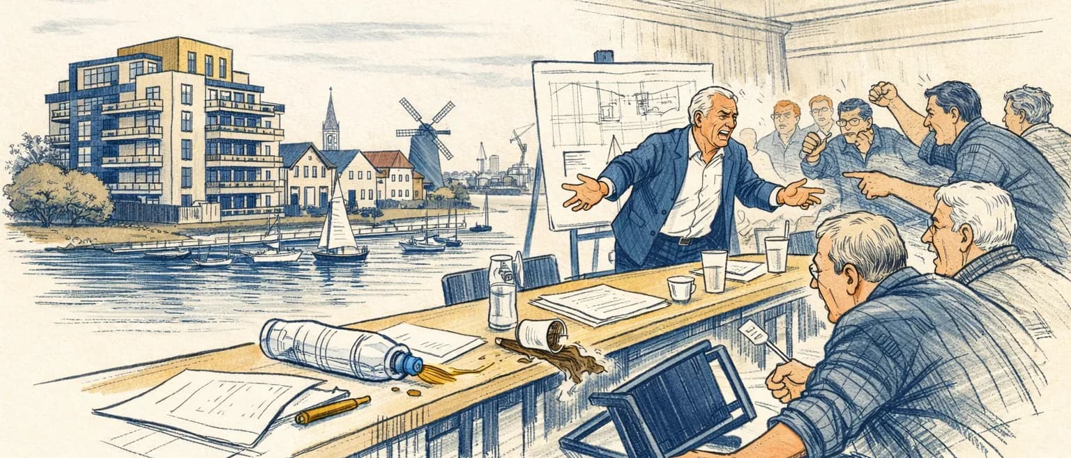 Informatiebijeenkomst bouwplan Sonneborgh en Gebroeders Blokland in Hellevoetsluis loopt uit de hand