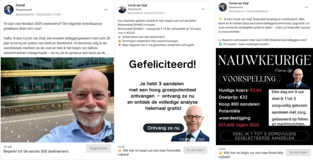 Beleggingsscams op social media; Corné van Zeijl