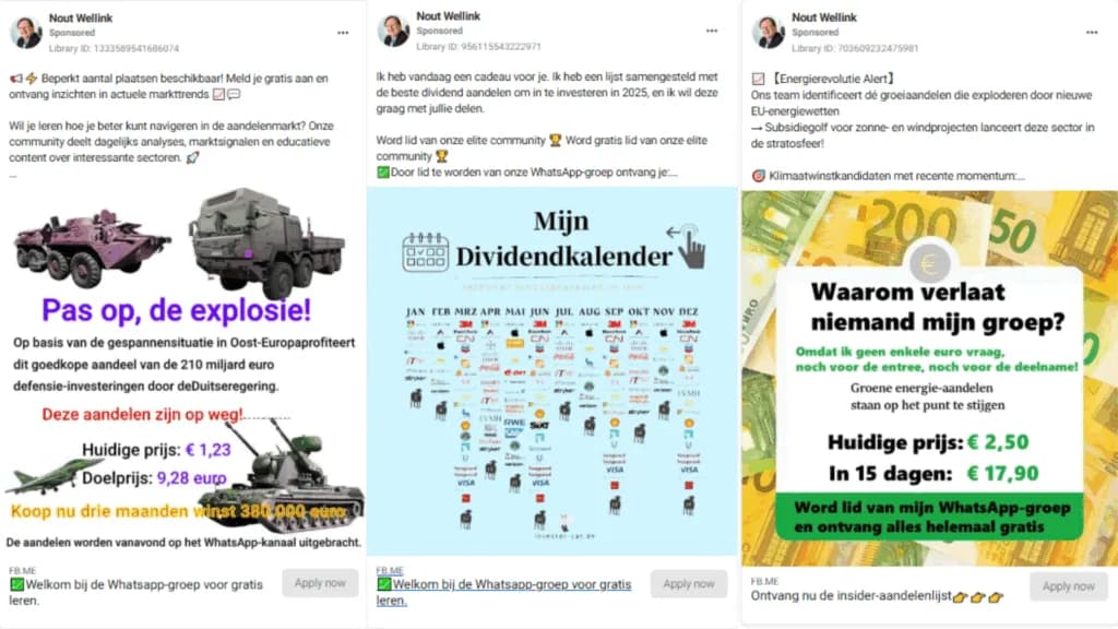 Beleggingsscams op social media: Nout Wellink