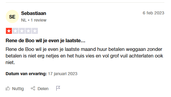 Trustpilot-review van 6 februari 2023 over René de Boo